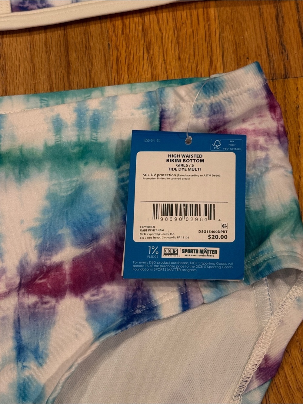 DSG Tie-Dye Top and Bottom Girls Swim Set - Picture 3 of 6